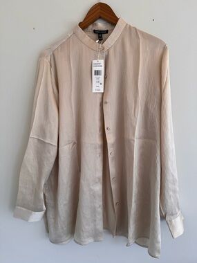 Eileen Fisher 100% Silk Ivory Blouse
